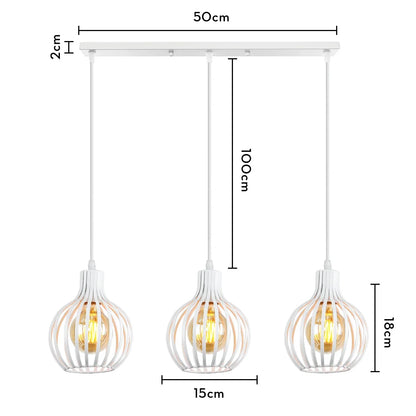 DecorBites™ Industrial Wood Pendant Chandelier for Dinning Living Room Kitchen LED Fixture