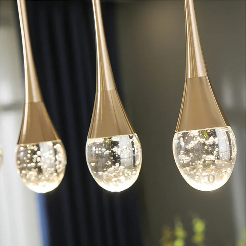 DecorBites™ Bubble Crystal Chandelier Hanging Lamp: Modern LED Pendant Lights for Home Decor