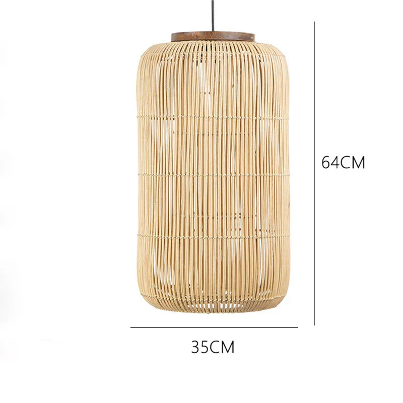 Decorbites™ Japanische Rattan-Hängeleuchte: Vintage Wabi-sabi-Beleuchtung für Wohn- und Esszimmer