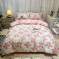 Decobites Flowers Print Cotton King Size Bedding Set, Soft & Comfortable Duvet Cover Set