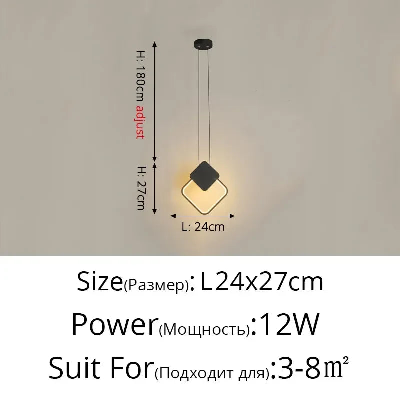 Lámparas colgantes LED geométricas DecorBites™ para sala de estar, dormitorio y cocina; modernas lámparas colgantes decorativas.