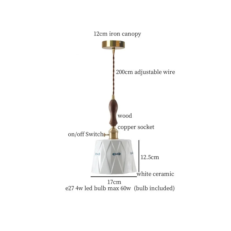 DecorBites™ Ceramic LED Hanging Pendant Light - Modern Nordic Design for Home Decor