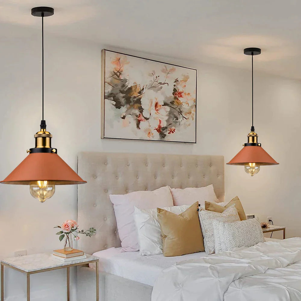 DecorBites™ Industrial Farmhouse Brown Pendant Light for Kitchen Island, Barn, Dining Room