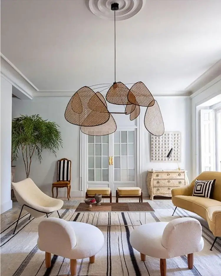 DecorBites™ French Design Rattan Chandelier for Home Lighting