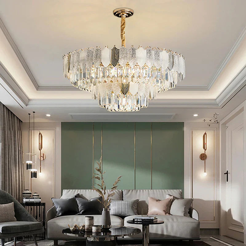 DecorBites™ Crystal Indoor Chandelier: Postmodern LED Suspension Lamps for Luxe Living Room Decor