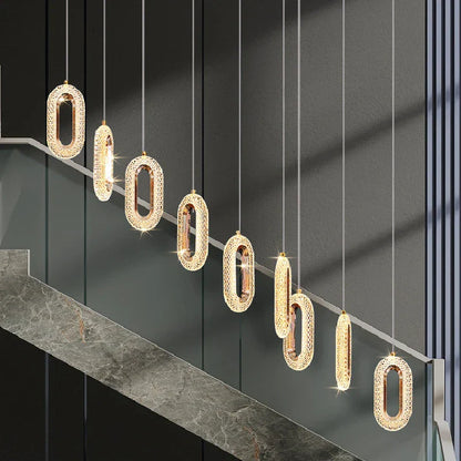 DecorBites™ Gold Lustre Oval Acrylic Chandelier for Dining and Living Spaces