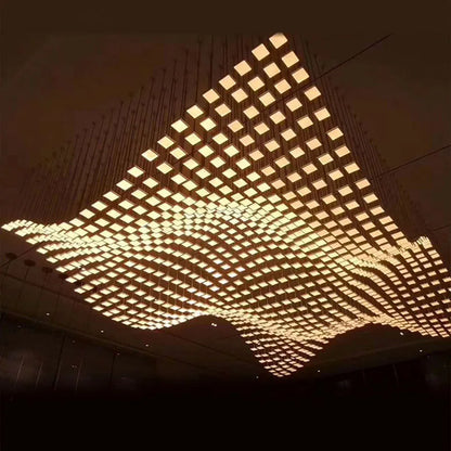 ثريا LED معلقة من الكريستال الأكريليكي من DecorBites™ لغرفة المعيشة أو بهو الفندق قابلة للتخصيص