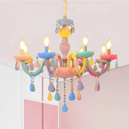 DecorBites™ Crystal Luxury Candle Chandelier Vanity Pendant Light for Living Dining Bedroom