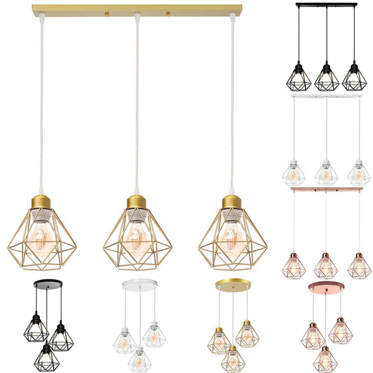 DecorBites™ Iron Frame Pendant Chandelier for Modern Indoor Lighting