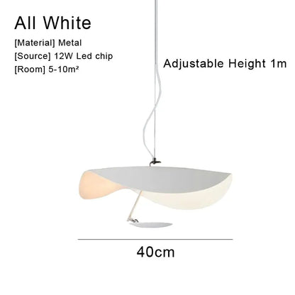 DecorBites™ Lederam Manta Pendant Lamp Flying Saucer Hat industrial retro design white black