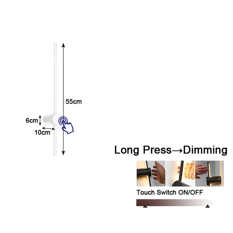 DecorBites™ Dimmable LED Wall Lights 360° Rotatable Indoor Wall Sconce