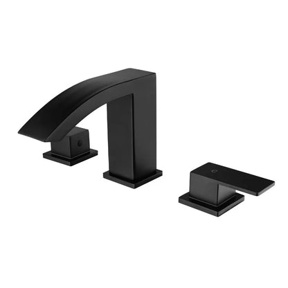 DecorBites™ Gold Black Waterfall Bathroom Basin Faucet 3 Hole Hot Cold Water Tap