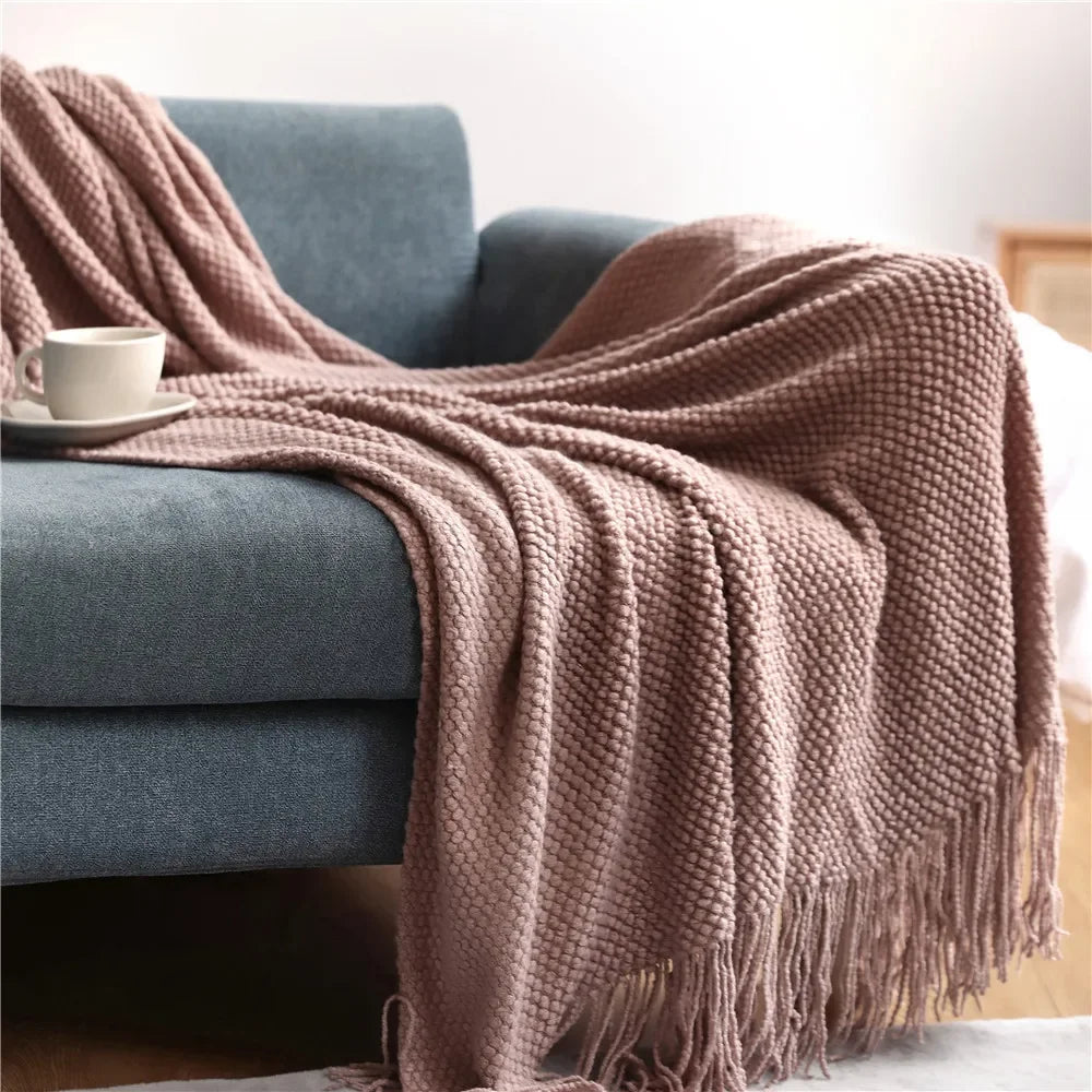 Pineapple Knit Throw Blanket