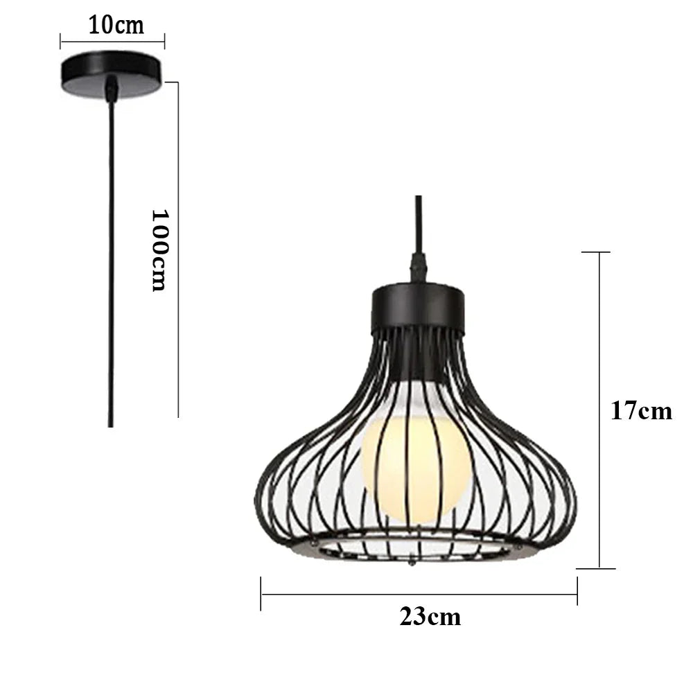 Decorbites™ Industrieller Käfig-LED-Hängeleuchte für moderne Vintage-Kronleuchter im Wohnzimmer