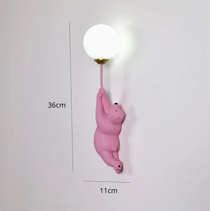 DecorBites™ Blue Bear 3D Moon Wall Lamp for Children's Bedroom Interior Lighting