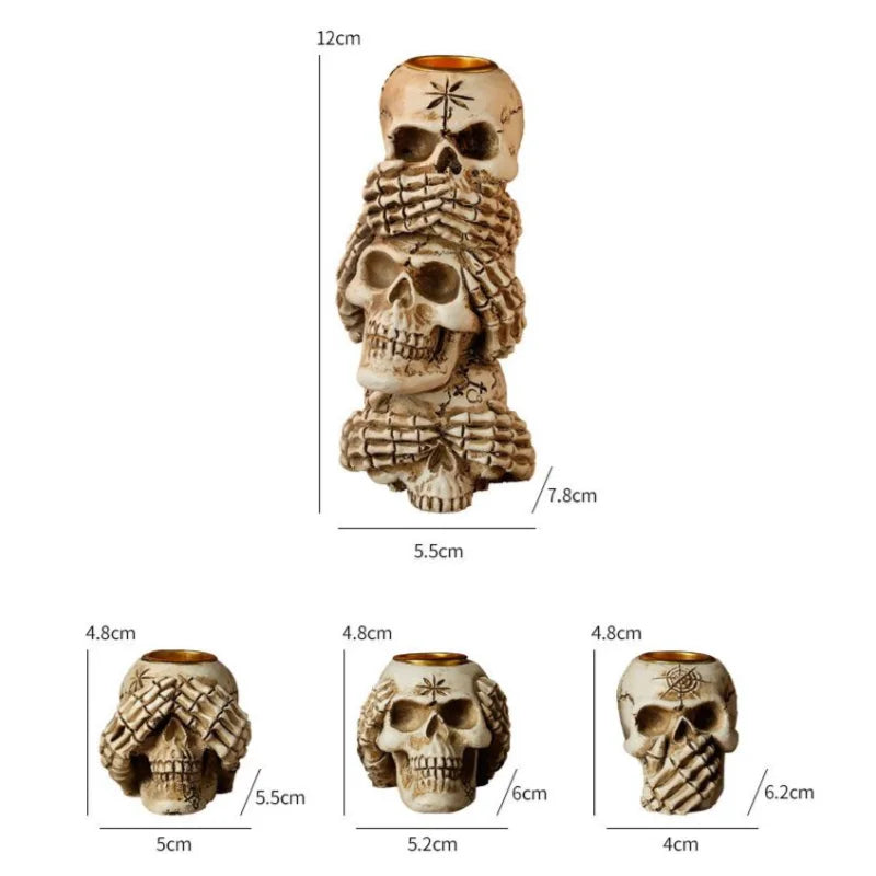 Portavelas con forma de esqueleto de hueso DecorBites™ para decoración de Halloween