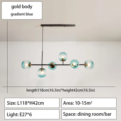 Lámpara de techo con bola de cristal DecorBites™ para cocina, comedor y sala de estar