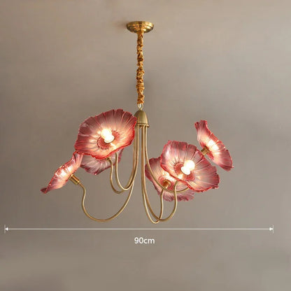 DecorBites™ Lotus Leaf Glass Ceiling Chandelier with E14 Bulb