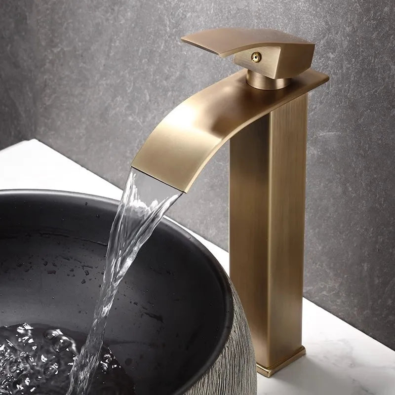 DecorBites™ Bronze Basin Faucet: Hot & Cold Water Mixer Tap for Bathroom Sink