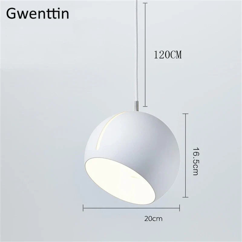 DecorBites™ Gold Ball Pendant Light: Nordic Modern LED Hanging Lamp for Home Decor