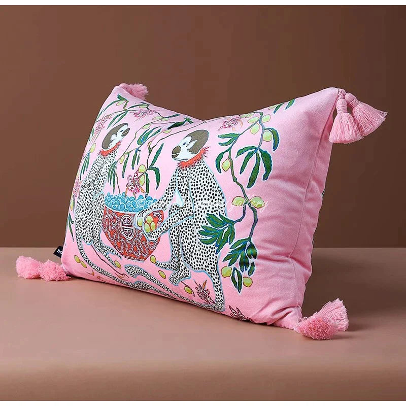 DecorBites™ Chinoiserie Velvet Lumbar Pillow Cover 30x50cm