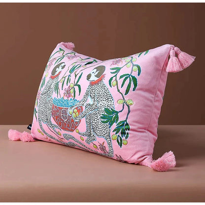 DecorBites™ Chinoiserie Velvet Lumbar Pillow Cover 30x50cm