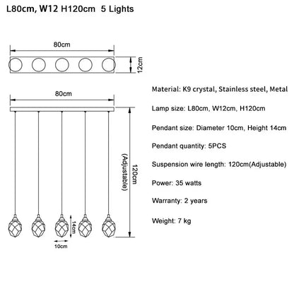 DecorBites™ Diamond Crystal Ball Chandelier, Luxury LED Light Fixture for Staircase and Living Room