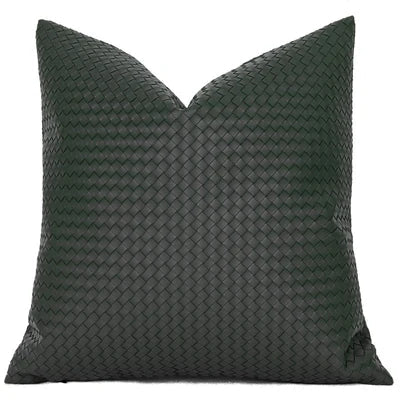 غطاء وسادة هندسي من الجلد الصناعي من DecorBites™ - غطاء وسادة عصري فاخر