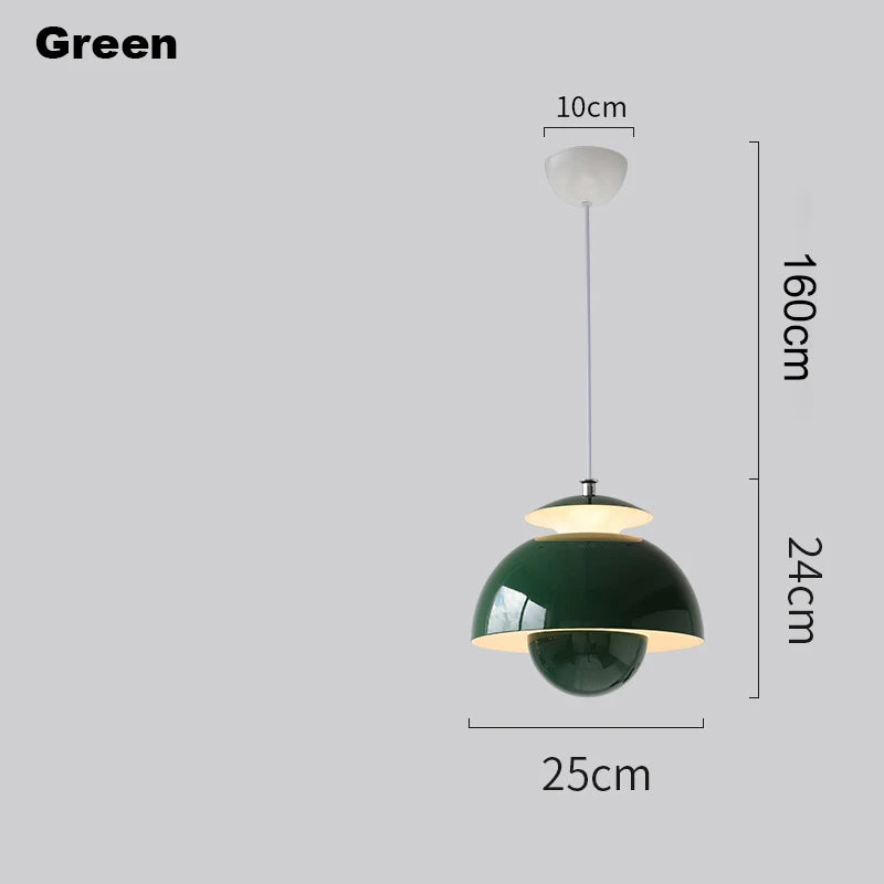 DecorBites™ Designer Flower Bud Pendant Light for Restaurant Bedroom in Coloured Glass