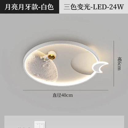 Lámpara de techo acrílica DecorBites™ Astronauta Luna: Iluminación moderna para el hogar, la oficina y la cafetería