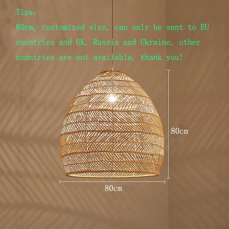 Handmade Chinese Style Rattan Pendant Light
