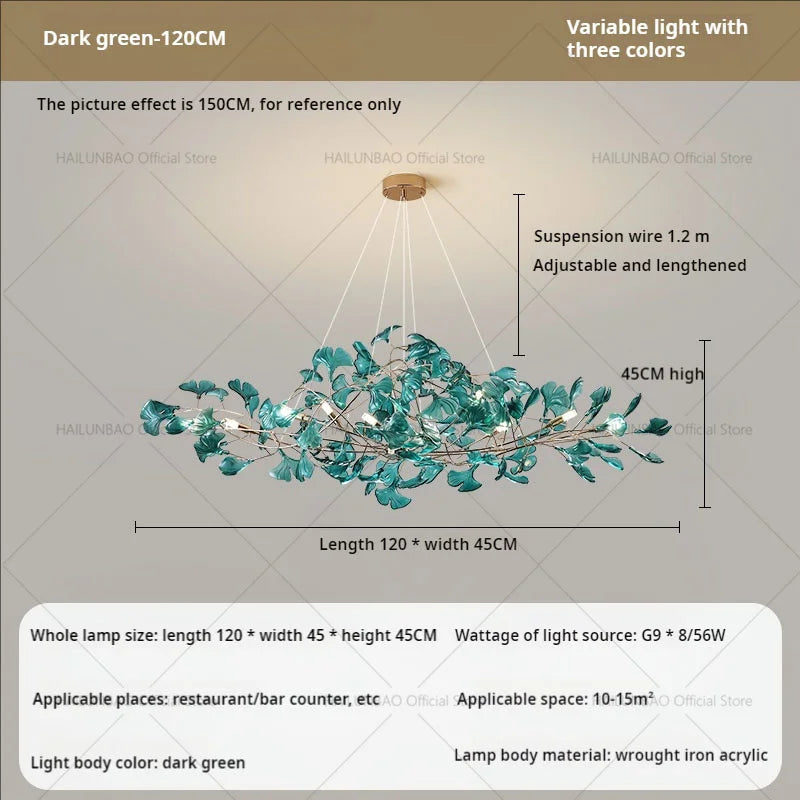 ثريا أوراق الجنكة من ديكوربايتس™: ديكور فني عصري فاخر للمنزل والمطعم والحانة