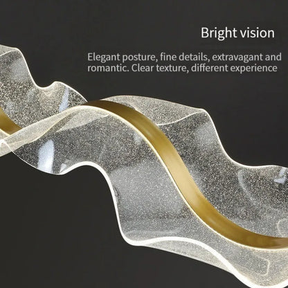 DecorBites™ Gold Wave Design Acrylic Pendant Light Chandelier for Living Room & Kitchen