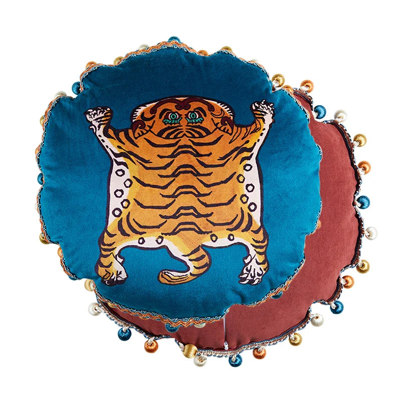 DecorBites™ Cat Print Velvet Cushion Cover