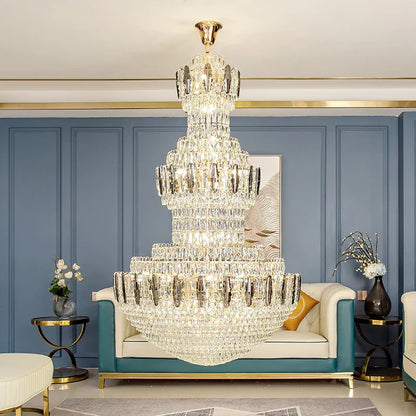 DecorBites™ Crystal Chandelier: Postmodern Light Luxury for Hotel Lobby, Villa, and Duplex Floors