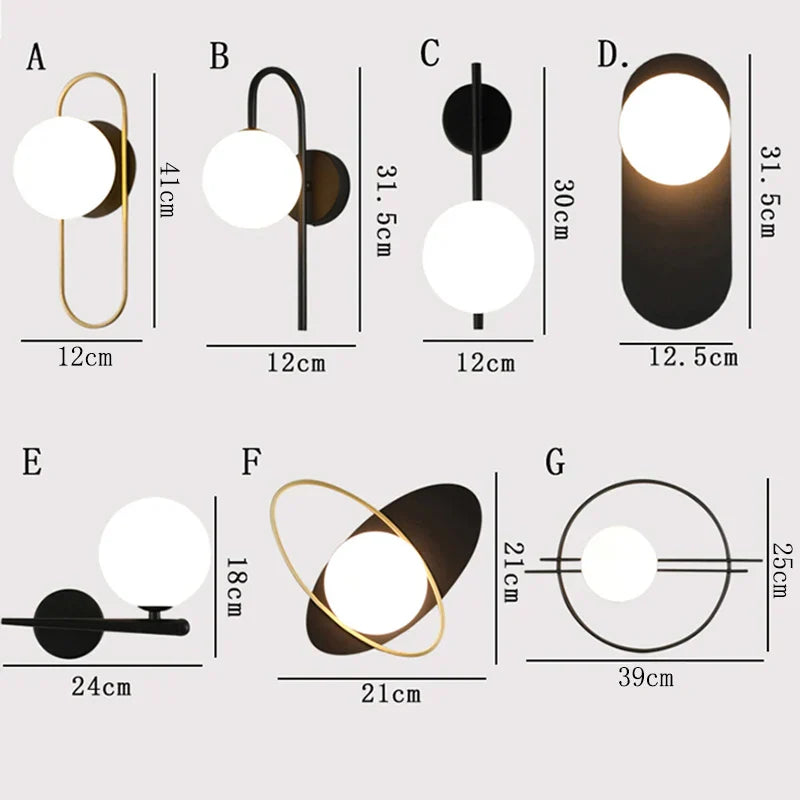 Lámpara de pared LED DecorBites™ de cristal dorado para una iluminación interior elegante