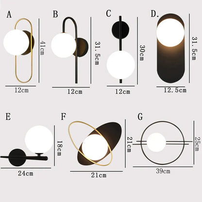 Lámpara de pared LED DecorBites™ de cristal dorado para una iluminación interior elegante