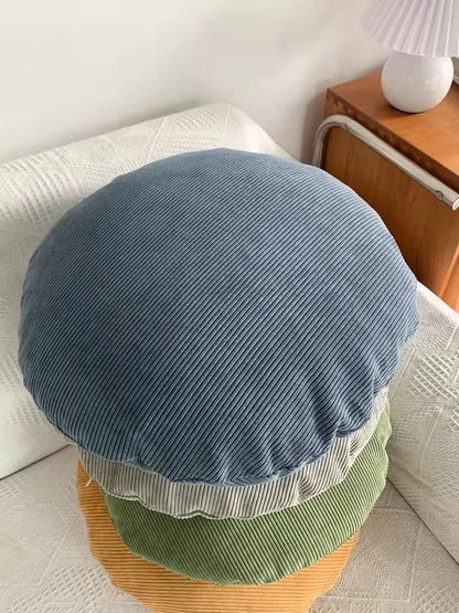 Decorbites™ Kordstoff-Rund-Kissenbezug 60x60 cm - Einfarbiges Streifenmuster für Sofa