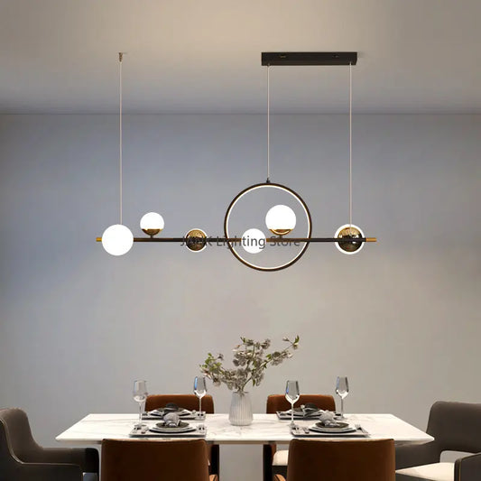 Lámpara colgante de tira larga LED DecorBites™: Diseño minimalista nórdico para sala de estar, restaurante o bar.