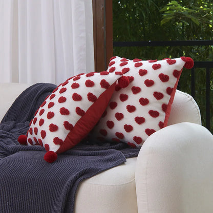 DecorBites™ Heart-shaped Embroidered Cushion Cover Set - Nordic Simplicity Decor for Sofa