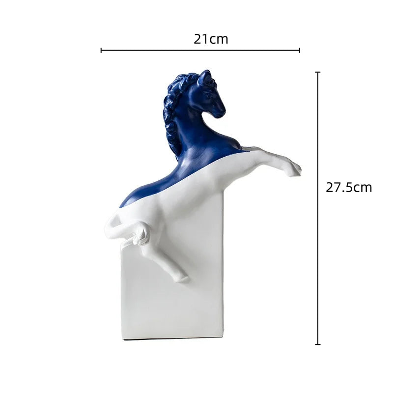 DecorBites™ Horse Statue Resin Abstract Ornament Half-length Animal Sculpture Home Decor Figurine