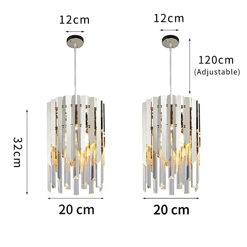 DecorBites™ Gold K9 Crystal LED Chandelier for Living Room Kitchen Dining Bedroom