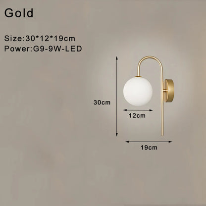 DecorBites™ Frosted Glass Ball LED Wall Lamp for Bedroom and Corridor