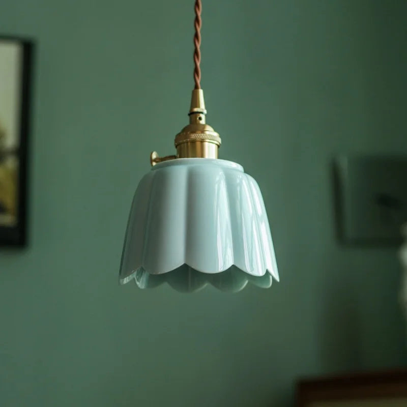 Ceramic Lotus LED Pendant