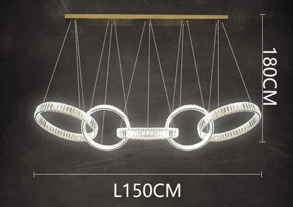 DecorBites™ Crystal Chandelier Pendant Light for Living Room Dining Room Ceiling Lighting