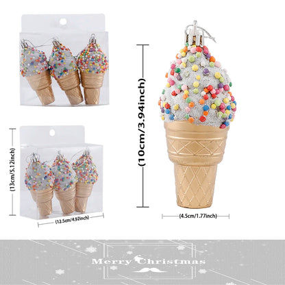 1Box Christmas Ball Ornament Balice Ice Cream Candy Shapes Xmas Tree Hanging  Pendants Home Party Navidad Christmas Decor 2024