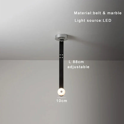 DecorBites™ Designer Belt Marble Pendant Lights: Luxury Dimmable Fixture for Villa Duplex