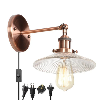 DecorBites™ Industrial Loft LED Wall Lights for Bedroom, Plug In Stairs Lamp