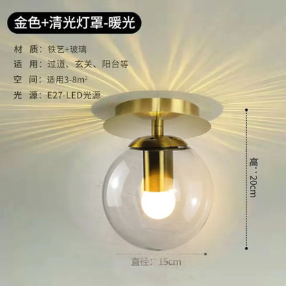 DecorBites™ Gold Ball Glass Ceiling Lamp: Modern Nordic Living Room Lights for Loft Decor