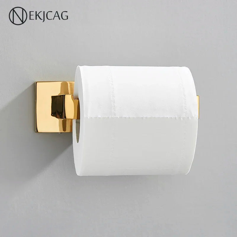 DecorBites™ Gold Square Paper Holder Bathroom Accessory